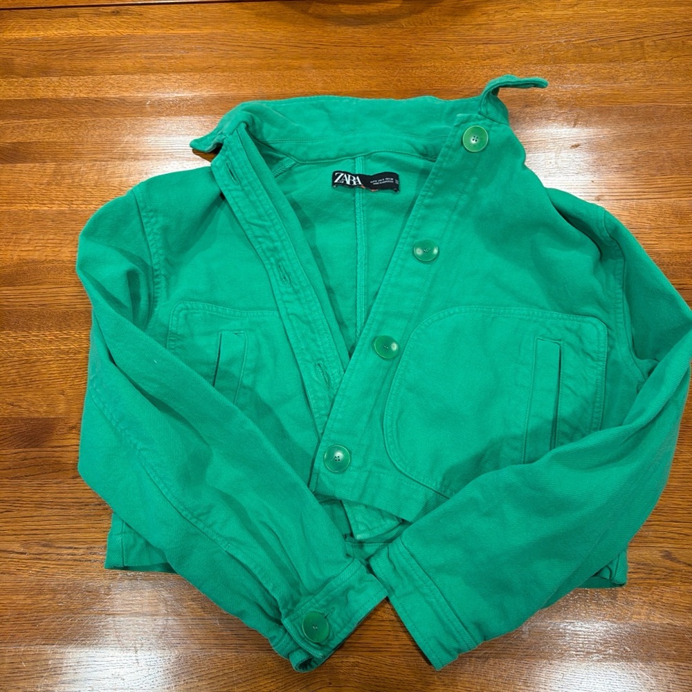 Zara Vibrant Green Jean Jacket